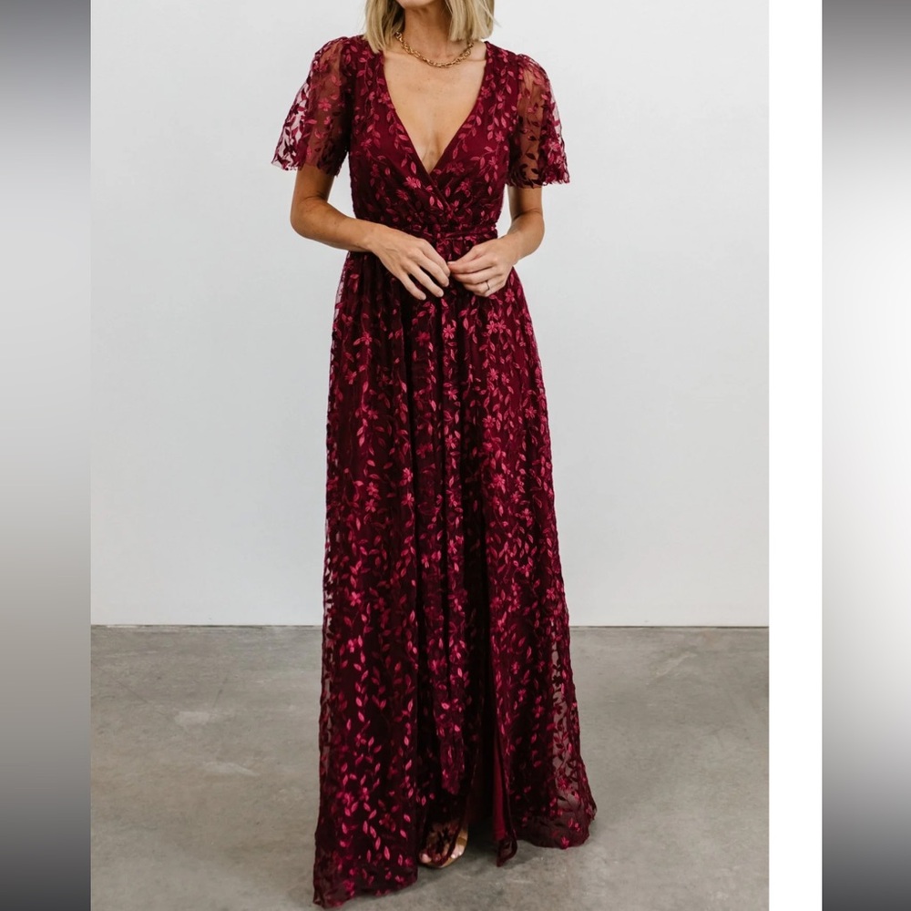 Elegant Burgundy Dress
